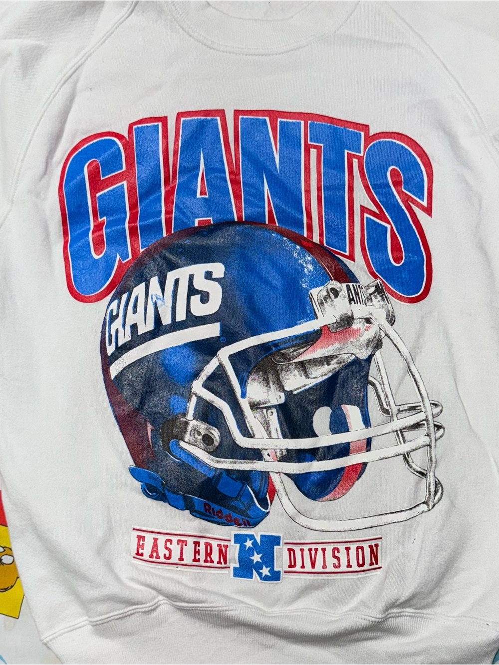 NOS Vintage 90s NY Giants Eastern Division White Crewneck Size MEDIUM NFL
